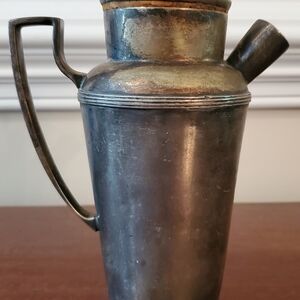 Antique EGW&S Metal Cocktail Shaker Pitcher with Handle
